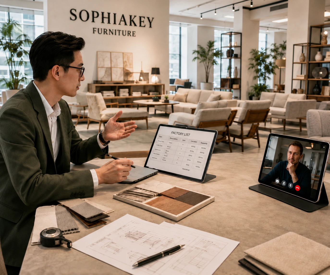Sophiakey Furniture buyer in China helping overseas clients source furniture from Foshan showrooms and factories