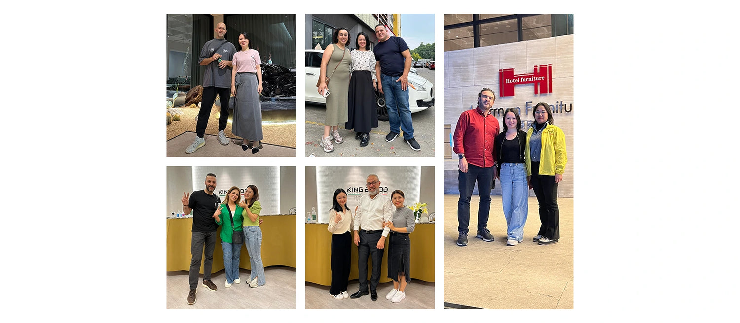 Sophiakey team with overseas client during a furniture sourcing project